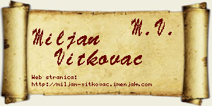 Miljan Vitkovac vizit kartica